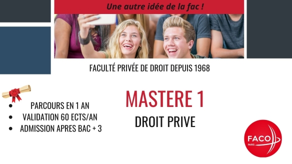 Mastère 1 de DROIT PRIVÉ