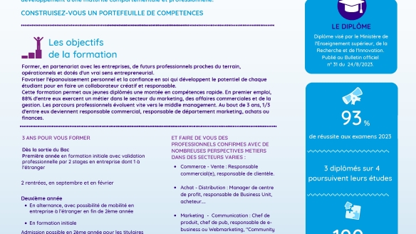 Bachelor Marketing, Vente et Gestion - EGC